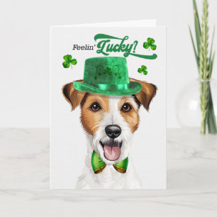 Jack Russell Hund fühlt sich am St. Patrick's Day Feiertagskarte