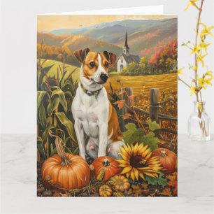 Jack Russell Hund Herbsternte Erntedankfest  Karte