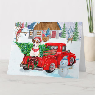 Jack Russell Hund in der Weihnachtslieferung LKW S Karte