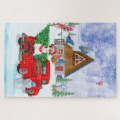 Jack Russell Hund in der Weihnachtslieferung LKW S Puzzle (Horizontal)