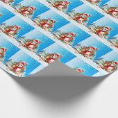 Jack Russell Hund mit Weihnachtsgeschenken Geschenkpapier (Ecke)