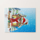 Jack Russell Hund mit Weihnachtsgeschenken Puzzle (Horizontal)