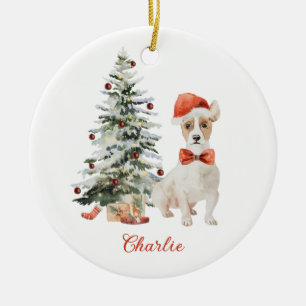 Jack Russell Hund Personalisierter Weihnachtsbaums Keramik Ornament