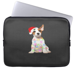 Jack Russell Hund Santa Weihnachtsbaum Lichter Xma Laptopschutzhülle