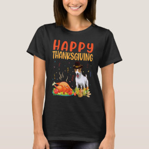 Jack Russell Hund sieht Truthahnfleisch Glücklich T-Shirt