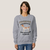 Jack Russell Hund Weihnachts-Hund umarmt Sweatshirt (Vorne ganz)