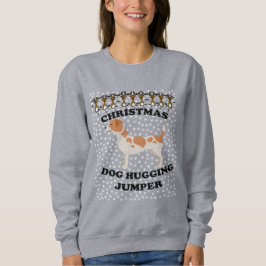 Jack Russell Hund Weihnachts-Hund umarmt Sweatshirt