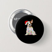Jack Russell Hund Weihnachtsbaum Lichter Weihnacht Button (Vorne & Hinten)