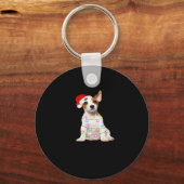Jack Russell Hund Weihnachtsbaum Lichter Weihnacht Schlüsselanhänger (Vorderseite)