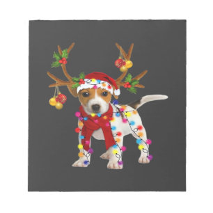 Jack Russell Hund Wunderschöner Rentier Weihnachts Notizblock