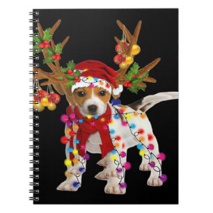 Jack Russell Hund Wunderschöner Rentier Weihnachts Notizblock