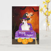 Jack Russell Hund zu Halloween-LKW Karte (Gelbe Blume)