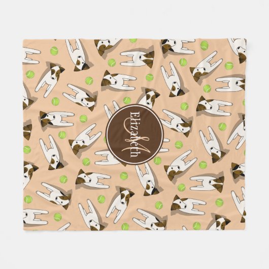 Jack Russell Hunde pfirsichfarben oder jede belieb Fleecedecke (Vorderseite (Horizontal))