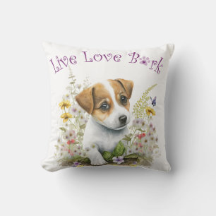 Jack Russell Hundefrau Blumen- Kissen