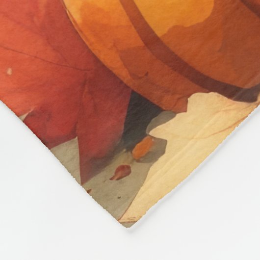 Jack Russell im Herbst lässt Erntedank Kunst Fleecedecke (Ecke)