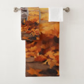 Jack Russell im Herbst Leaves Fall Inspiriert Badhandtuch Set (Insitu)