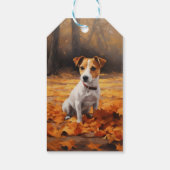 Jack Russell im Herbst Leaves Fall Inspiriert Geschenkanhänger (Rückseite)