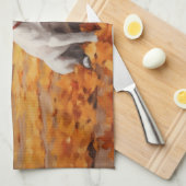 Jack Russell im Herbst Leaves Fall Inspiriert Geschirrtuch (Viertel Falte)