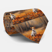 Jack Russell im Herbst Leaves Fall Inspiriert Krawatte (Gerollt)