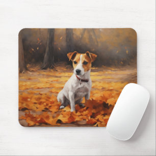 Jack Russell im Herbst Leaves Fall Inspiriert Mousepad