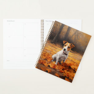 Jack Russell im Herbst Leaves Fall Inspiriert Planer