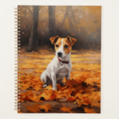 Jack Russell im Herbst Leaves Fall Inspiriert Planer (Vorderseite)