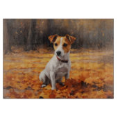Jack Russell im Herbst Leaves Fall Inspiriert Schneidebrett (Vorderseite)