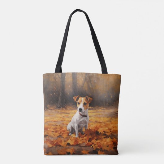 Jack Russell im Herbst Leaves Fall Inspiriert Tasche (Rückseite)
