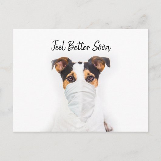 Jack Russell in Bandana Maske wird gut Postkarte (Vorderseite)