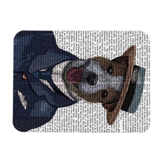 Jack Russell in Boater 2 Magnet (Horizontal)