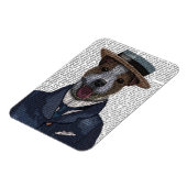 Jack Russell in Boater 2 Magnet (Linke Seite)