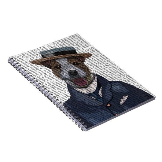 Jack Russell in Boater 2 Notizblock (Rechte Seite)