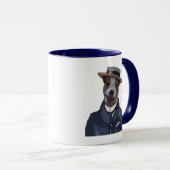 Jack Russell in Boater 2 Tasse (VorderseiteRechts)