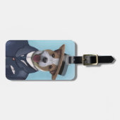 Jack Russell in Boater Gepäckanhänger (Vorderseite horizontal)