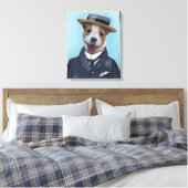 Jack Russell in Boater Leinwanddruck (Insitu (Schlafzimmer))