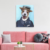 Jack Russell in Boater Leinwanddruck (Insitu (Wohnzimmer))