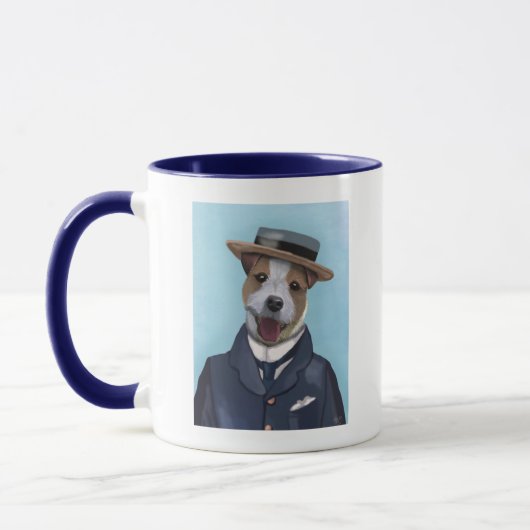 Jack Russell in Boater Tasse (Links)