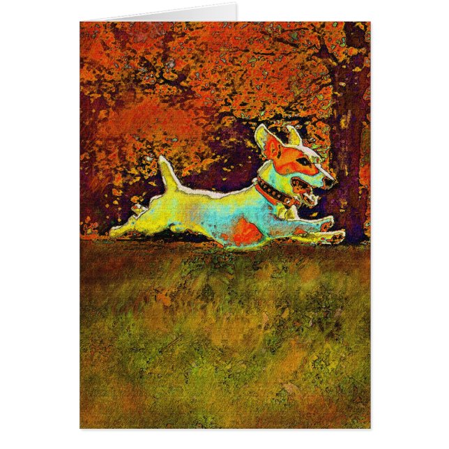 Jack Russell in der Herbstkarte (Vorne)