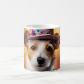 Jack Russell in farbenfrohen Kostümen Kaffeetasse (Mittel)