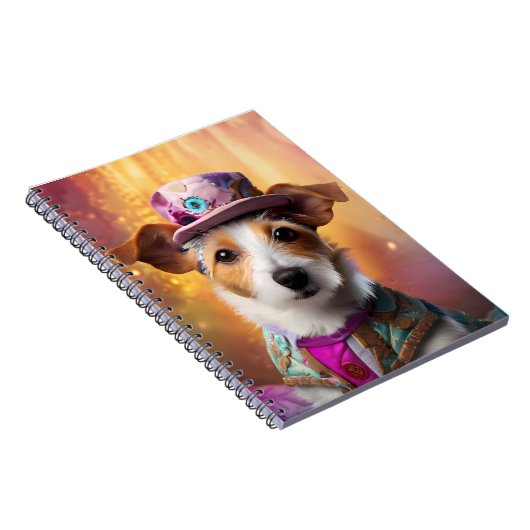 Jack Russell in farbenfrohen Kostümen Notizblock (Rechte Seite)