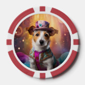 Jack Russell in farbenfrohen Kostümen Pokerchips (Vorderseite)