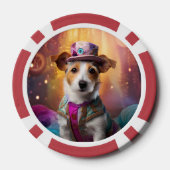 Jack Russell in farbenfrohen Kostümen Pokerchips (Rückseite)