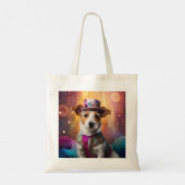 Jack Russell in farbenfrohen Kostümen Tragetasche (Rückseite)