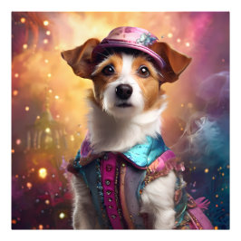 Jack Russell in lebendiger Kostüm Fotodruck