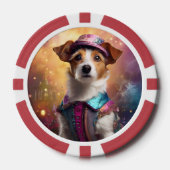 Jack Russell in lebendiger Kostüm Pokerchips (Vorderseite)