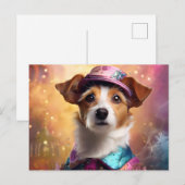 Jack Russell in lebendiger Kostüm Postkarte (Vorne/Hinten)