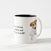 Jack Russell L I Liebe Sie personalisieren, Zweifarbige Tasse (VorderseiteRechts)