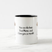Jack Russell L I Liebe Sie personalisieren, Zweifarbige Tasse (Mittel)
