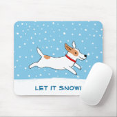 Jack Russell Lass es Schneekönig Winterurlaub Mousepad (Mit Mouse)