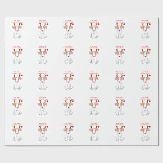 Jack Russell liebe Sankt…. Geschenkpapier (Flach)